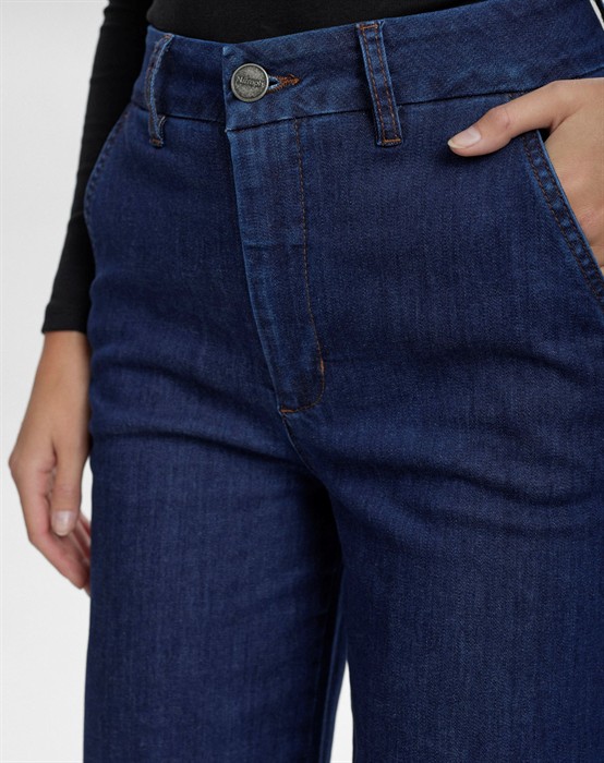 Nuamber Long Jeans - Dark Blue Denim 
